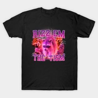 Rizz Em With The Tism Retro Autism Aware T-Shirt